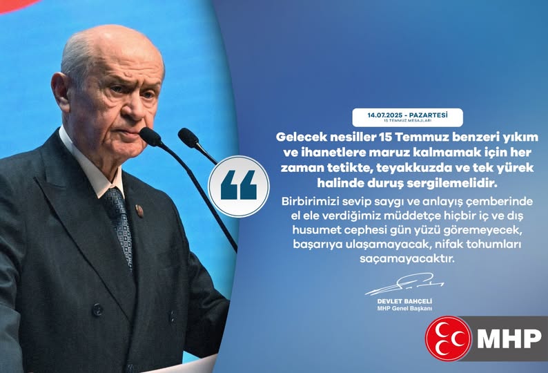 Afyonkarahisar MHP İl Başkanlığı'ndan 15 Temmuz Vurgusu