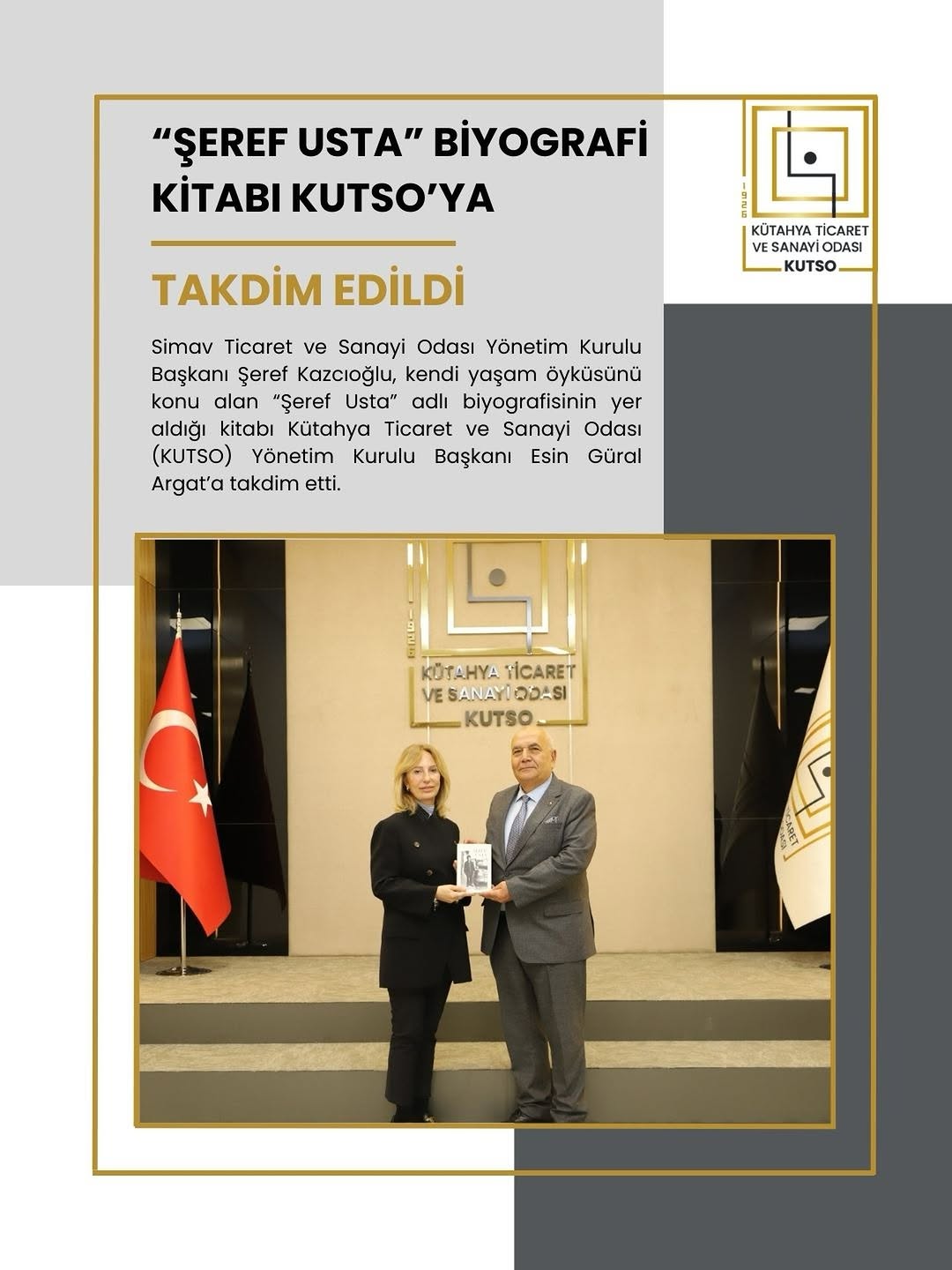 Simav TSO Başkanı Şeref Kazcıoğlu'nun Kitap Hediyesi