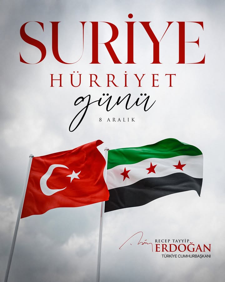 Türkiye Cumhurbaşkanı Recep Tayyip Erdoğan'dan Suriye Hürriyet Günü Mesajı