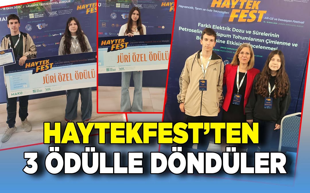 Dumlupınar BİLSEM Öğrencileri HAYTEKFEST Yarışmasından 3 Ödülle Döndü