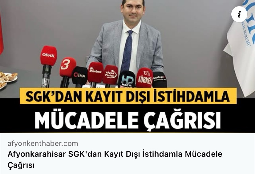 Afyonkarahisar SGK'dan Kayıt Dışı İstihdamla Mücadele Çağrısı