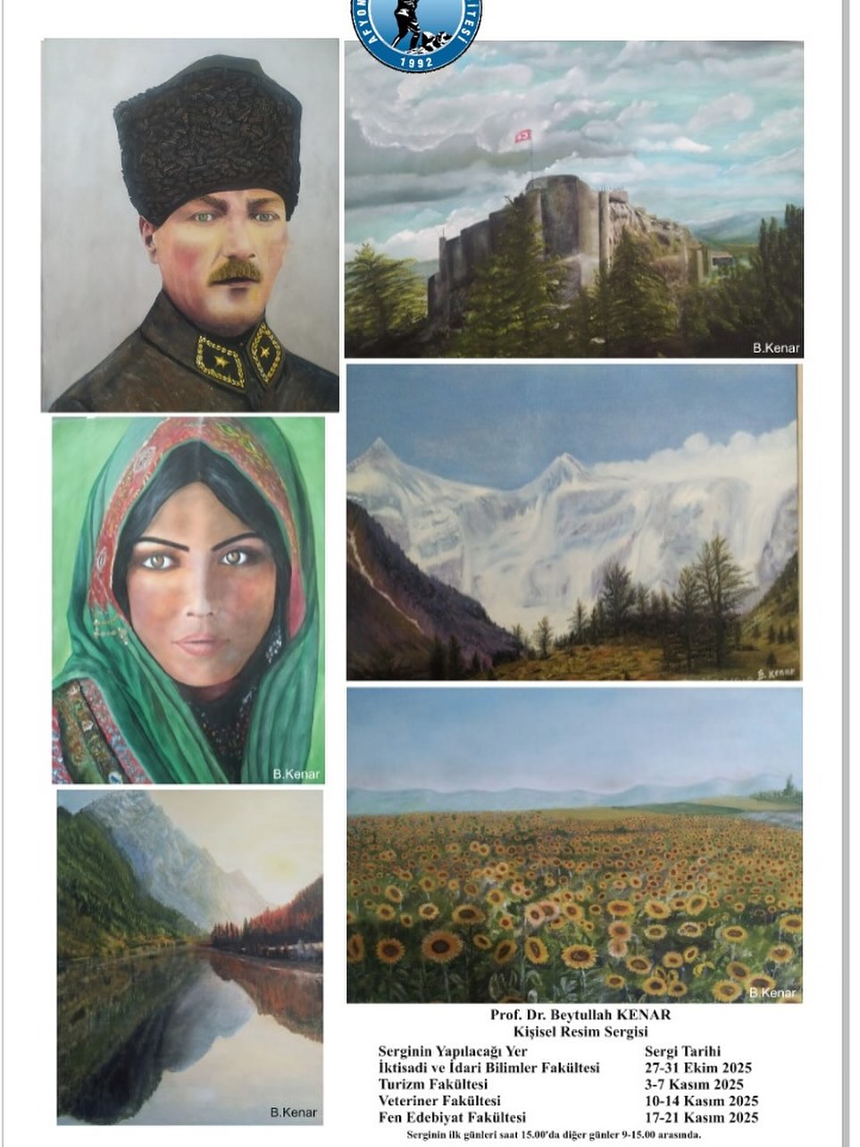 Afyon Kocatepe Üniversitesi'nde Bugün: Kişisel Resim Sergisi