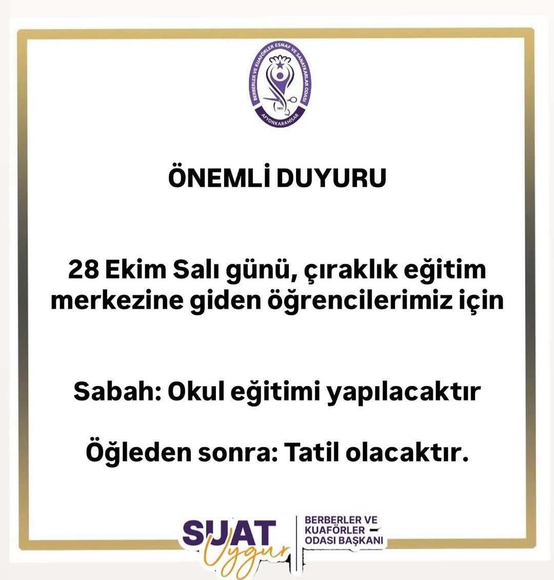 ???? 28 Ekim Salı Programı Hakkında Önemli Duyuru