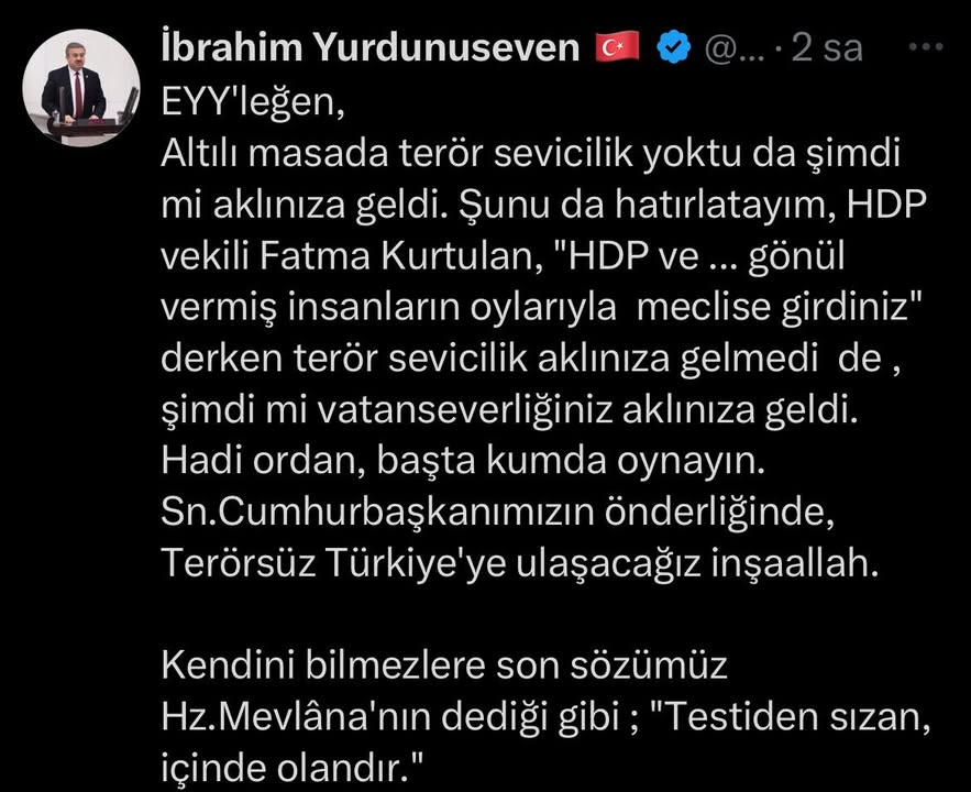 Afyonkarahisar Milletvekili'nin Terörü Kınayan Paylaşımı