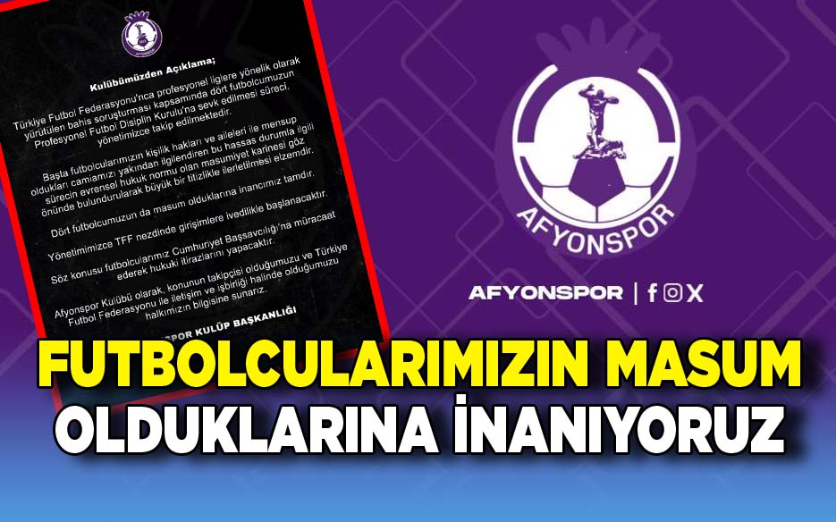 TFF'nin 1024 Futbolcuyu Kapsayan Bahis Soruşturmasında Afyonspor'dan Dört İsim Yer Aldı