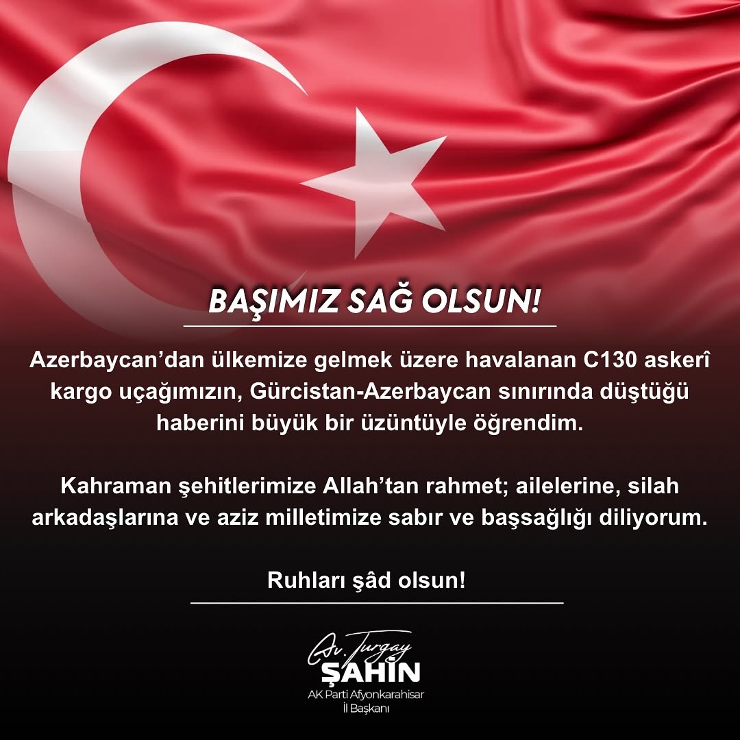 Azerbaycan’dan Gönderilen C130 Uçağının Düşmesi