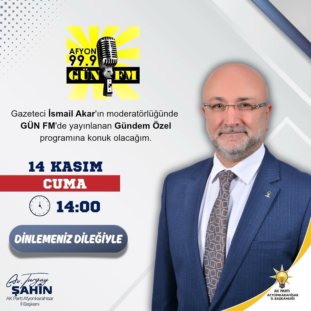 Gazeteci İsmail Akar Moderatörlüğünde GÜN FM'de Gündem Özel Programına Konuk Olacağım
