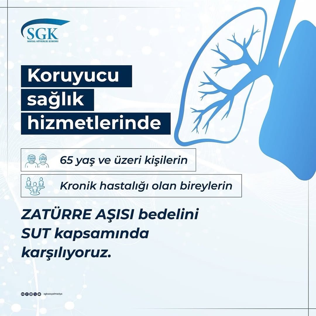 SGK Afyonkarahisar İl Müdürlüğü'nden Kronik Hastalığı Olan ve 65 Yaş Üstü Kişilere Zatürre Aşısı Desteği