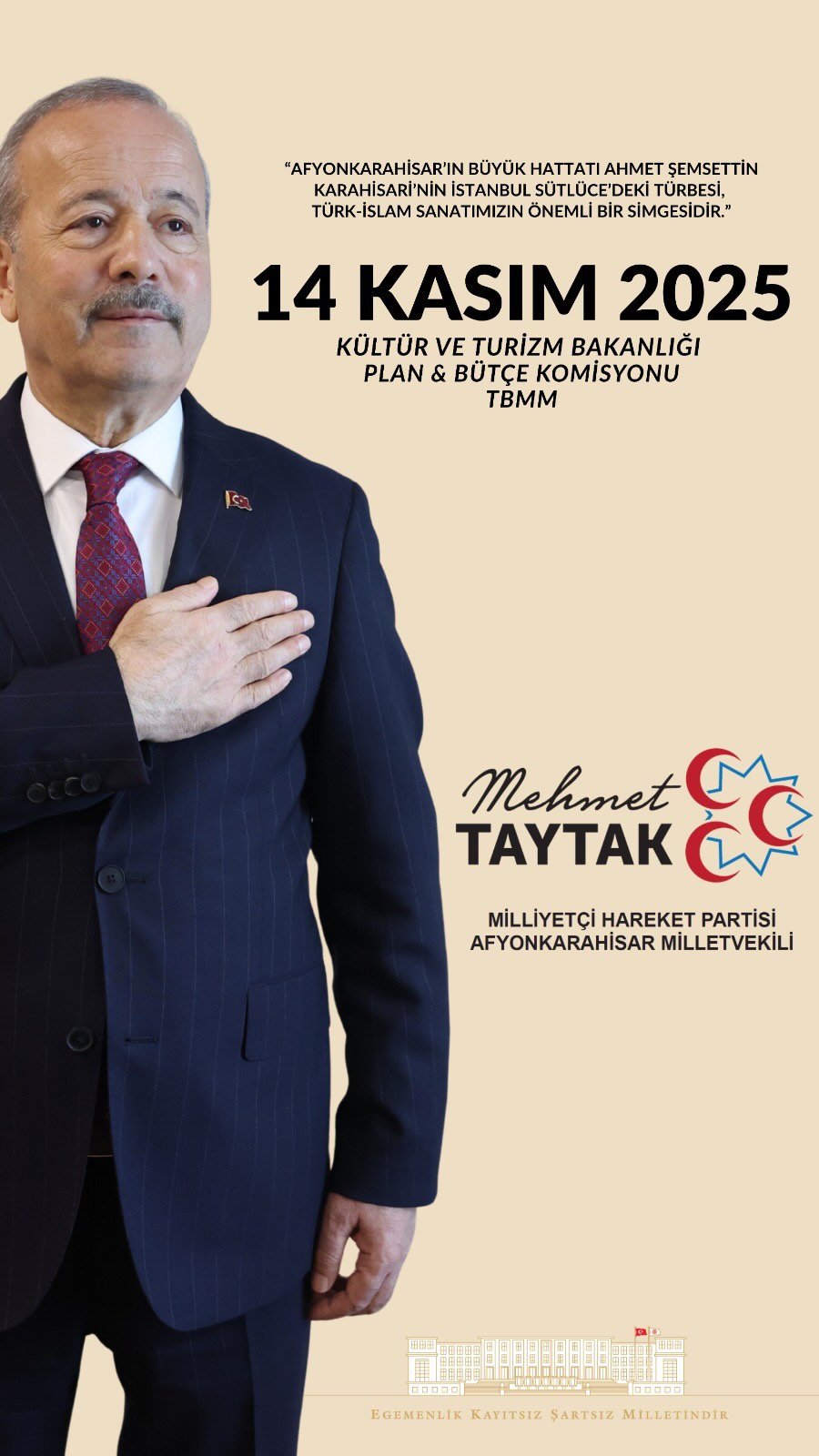 Afyonkarahisar Milletvekilinden Türk-İslam Sanatının Önemli Simgesi Ahmet Şemsettin Karahisari’nin Türbesi Hakkında Açıklama