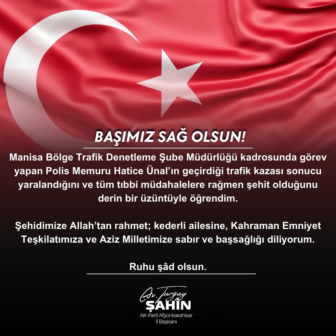 Manisa Bölge Trafik Denetleme Şube Müdürlüğü'nde Görev Yapan Polis Memuru Şehit Oldu