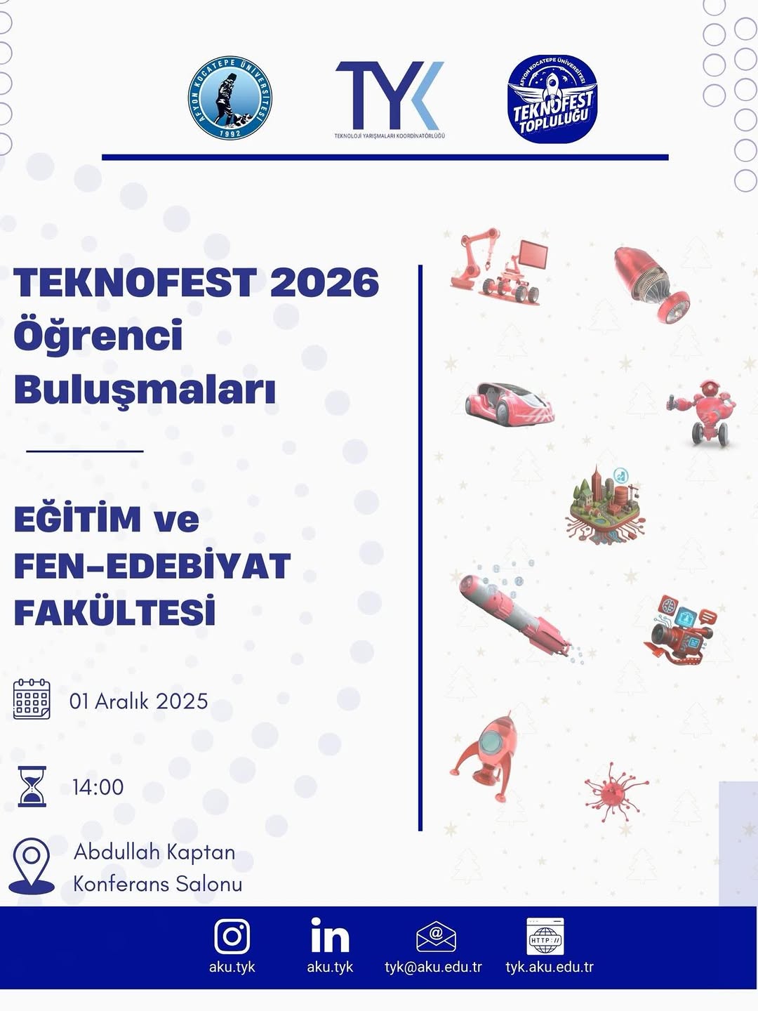 Afyon Kocatepe Üniversitesi'nden TEKNOFEST 2026 Bilgilendirme Toplantısı Duyurusu