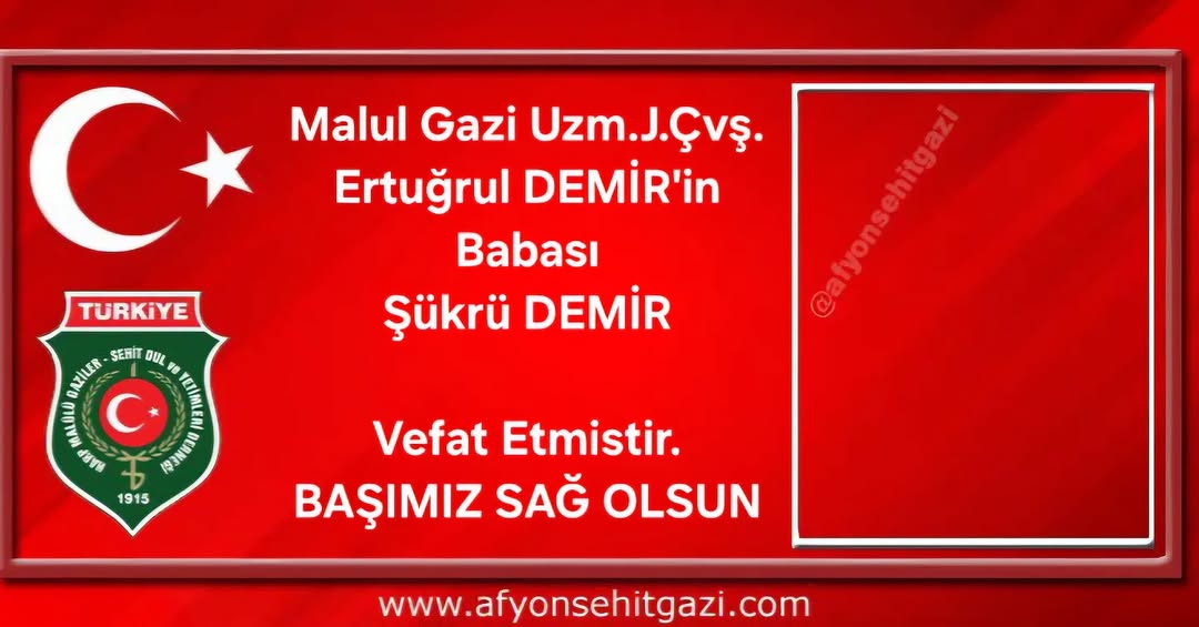 Afyon Şehit Gaziler Derneği'nden Başsağlığı Mesajı