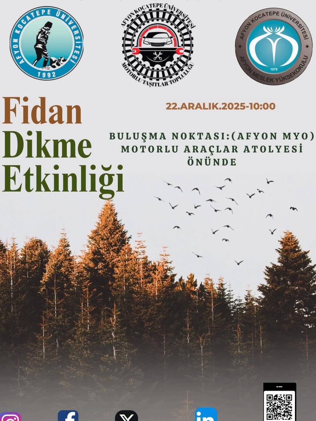 Afyon Kocatepe Üniversitesi'nde Bugün: Fidan Dikimi Etkinliği