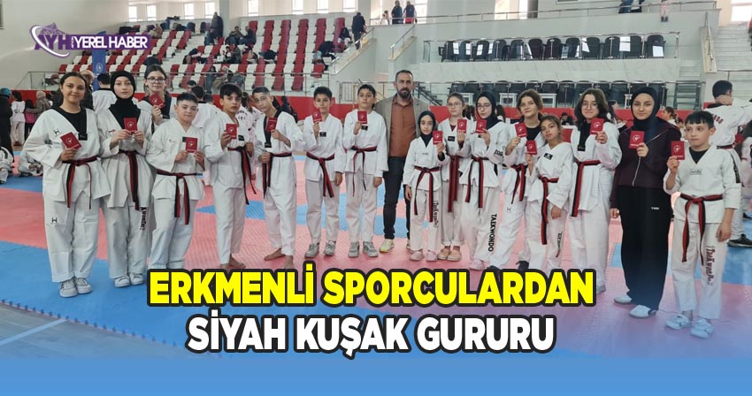 Erkmenli Sporcular Siyah Kuşak Sınavında Başarı Sağladı