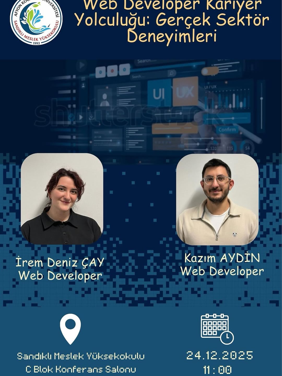 Afyon Kocatepe Üniversitesi'nde Bugün: Web Developer Kariyer Yolculuğu Semineri