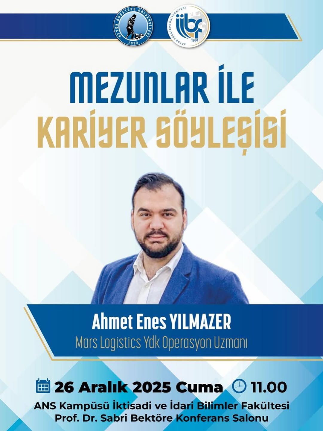 Afyon Kocatepe Üniversitesi Mezunlar ile Kariyer Söyleşisi Düzenliyor