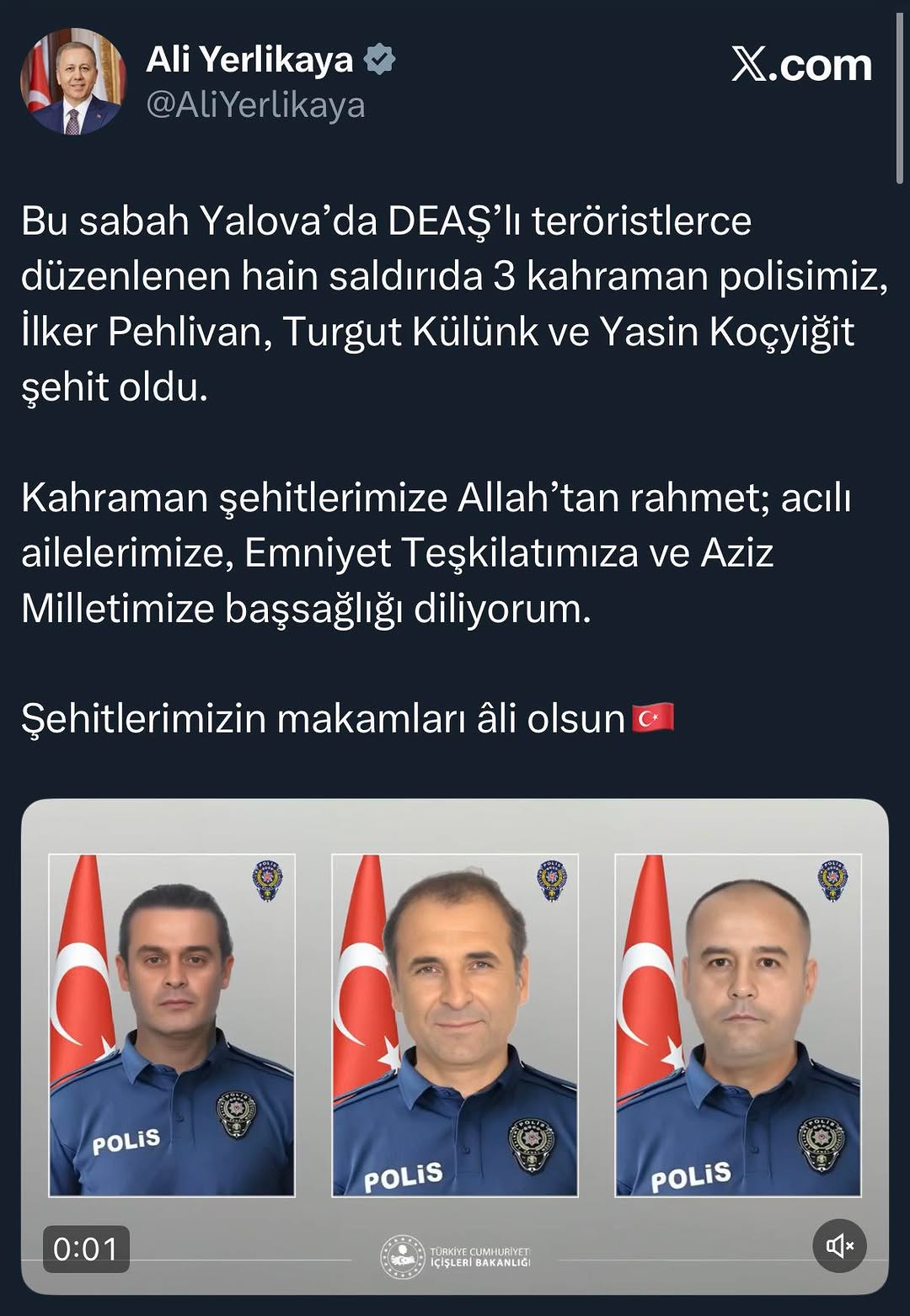 Afyonkarahisar AK Parti Milletvekili Avukat Ali Özkaya'dan Başsağlığı Mesajı