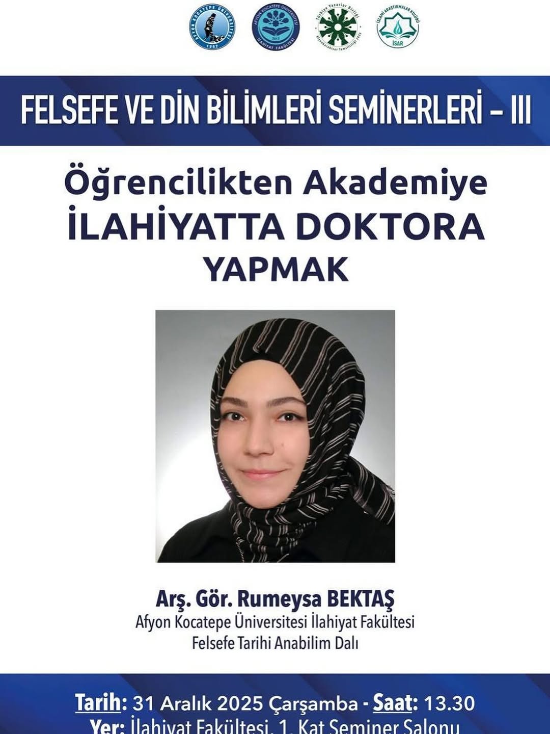 Afyon Kocatepe Üniversitesi'nde Bugün: Öğrencilikten Akademiye İlahiyatta Doktora Yapmak