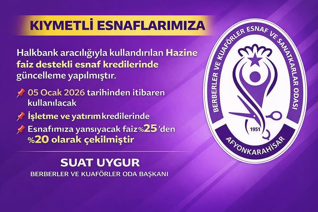Hazine Faiz Destekli Esnaf Kredilerinde Güncelleme Yapıldı