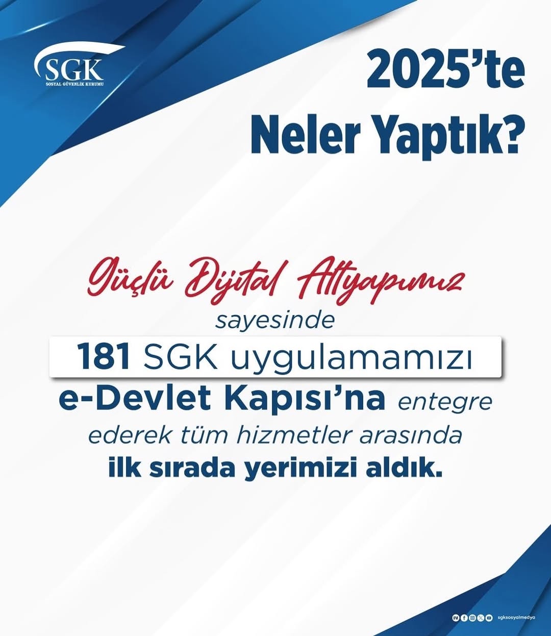 181 SGK Uygulaması E-Devlet Kapısı'na Entegre Edildi