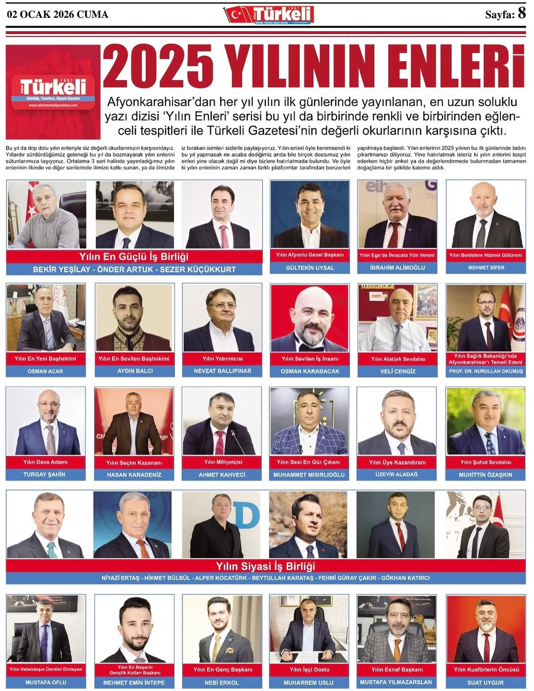 Ak Parti Afyonkarahisar İl Başkanı Avukat Turgay Şahin'den Teşekkür Mesajı