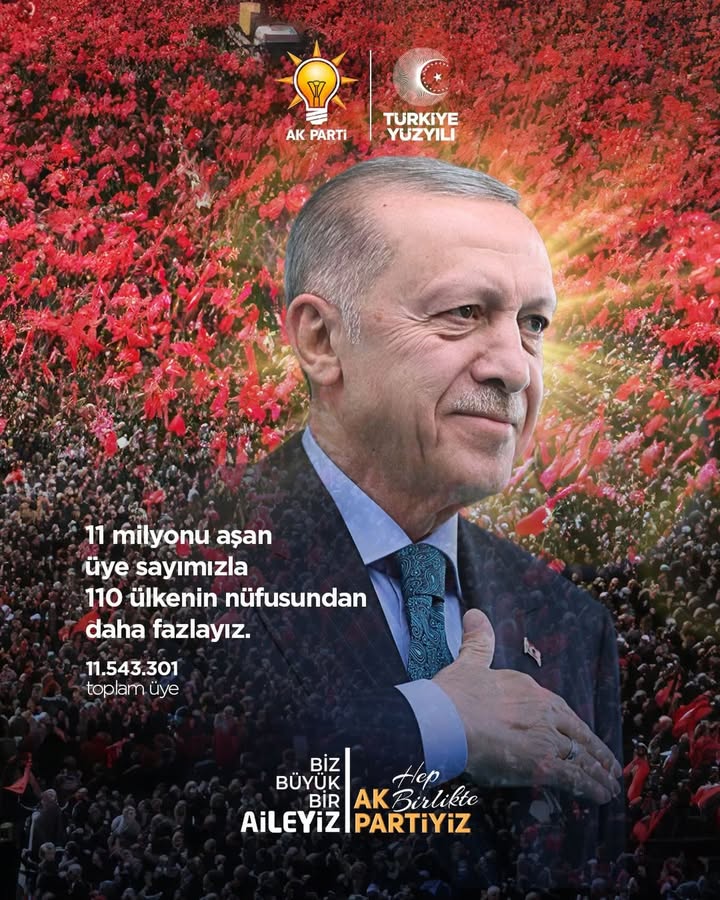 AK Parti Ailesi 11 Milyon 543 Bin Üyeye Ulaştı
