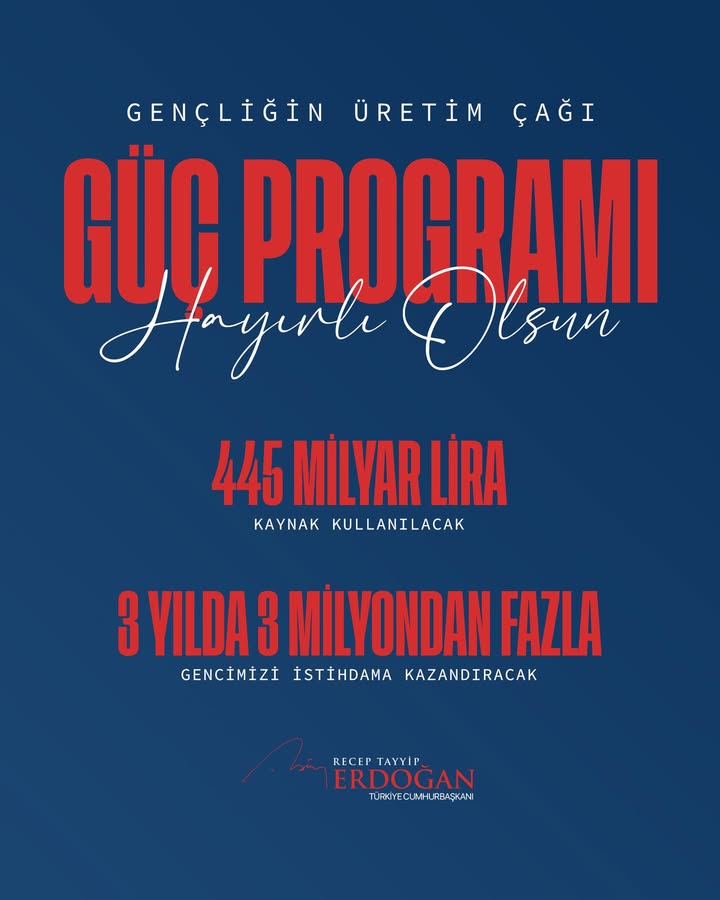 Gençliğin Üretim Çağı GÜÇ Programı: 3 Yılda 3 Milyon Genci İstihdama Kazandıracak Devasa Kaynak Tahsisi