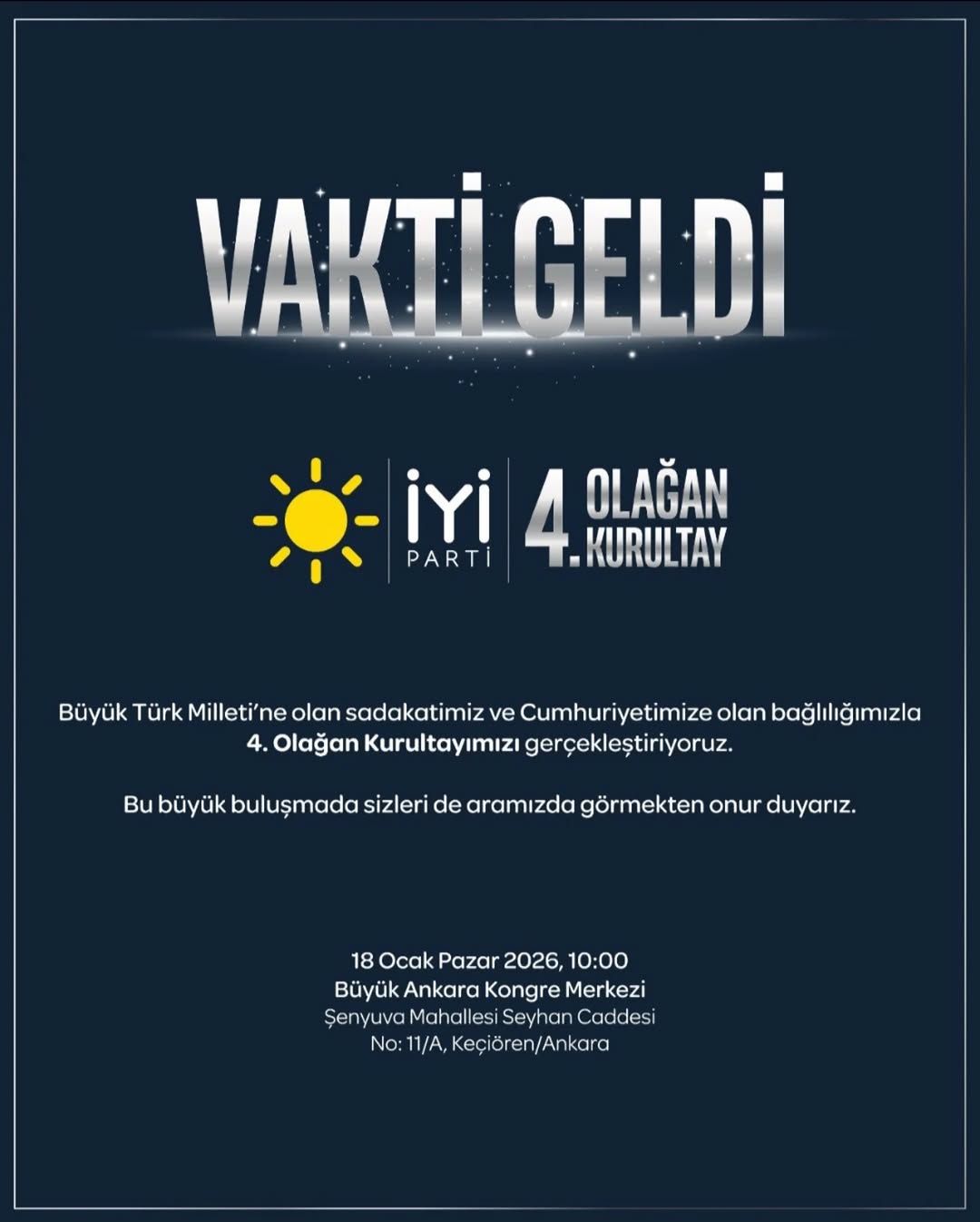 Afyonkarahisar Milletvekili 4. Olağan Kurultay Davetinde Bulundu
