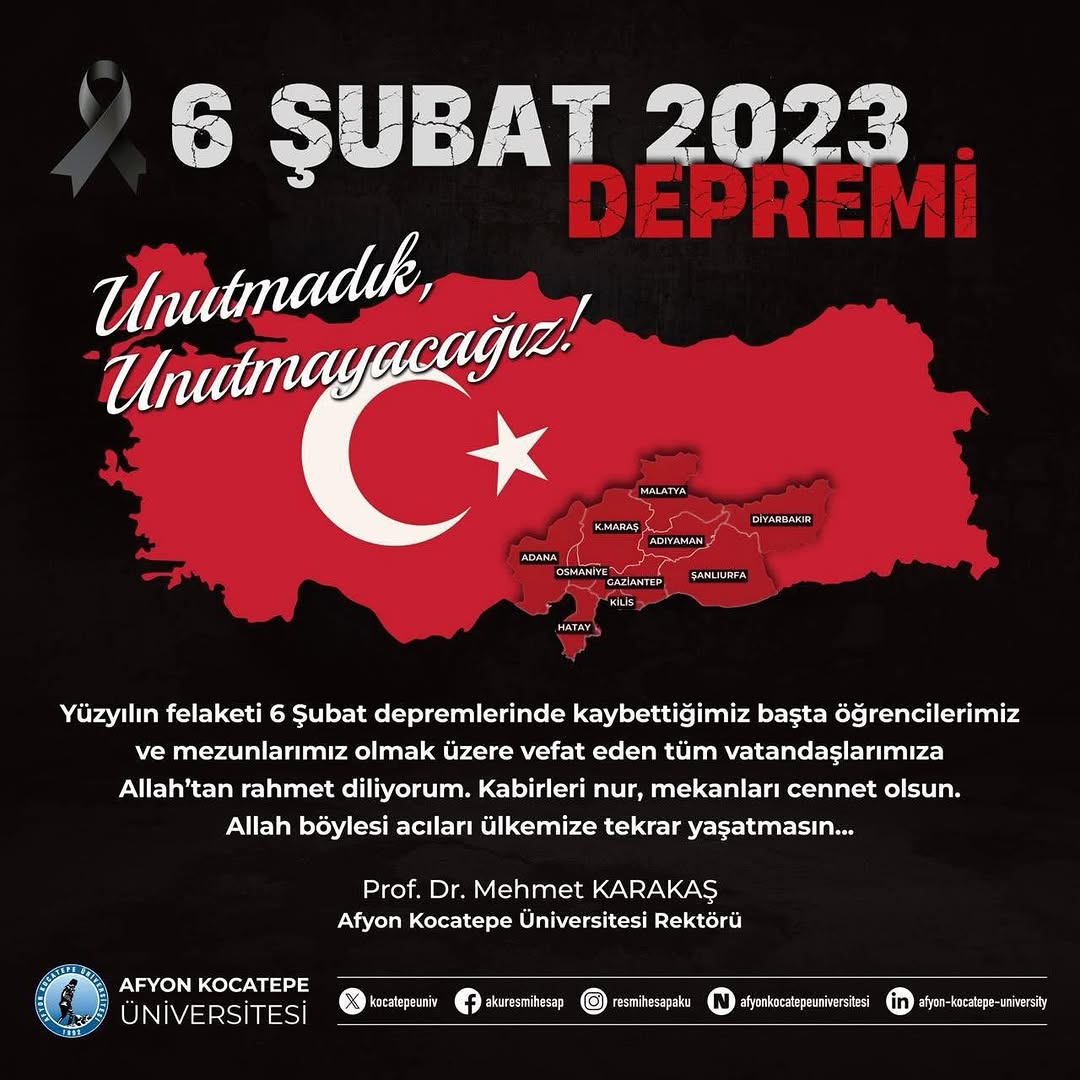 Afyon Kocatepe Üniversitesi'nin Yaptığı Paylaşım