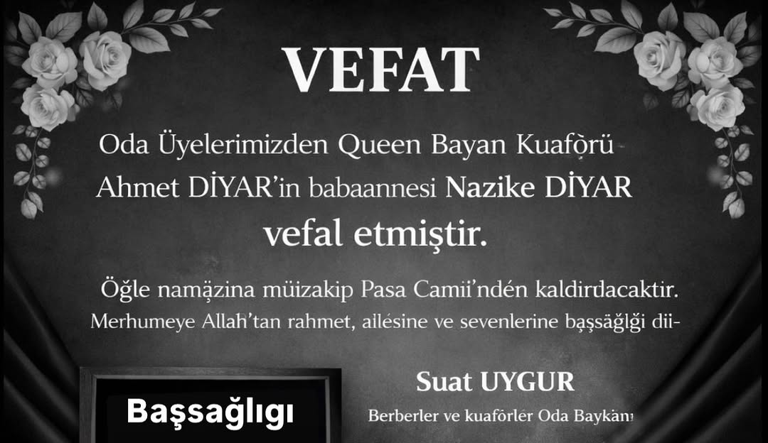 Başsağlığı Mesajı: Berberler ve Kuaförler Oda Başkanından