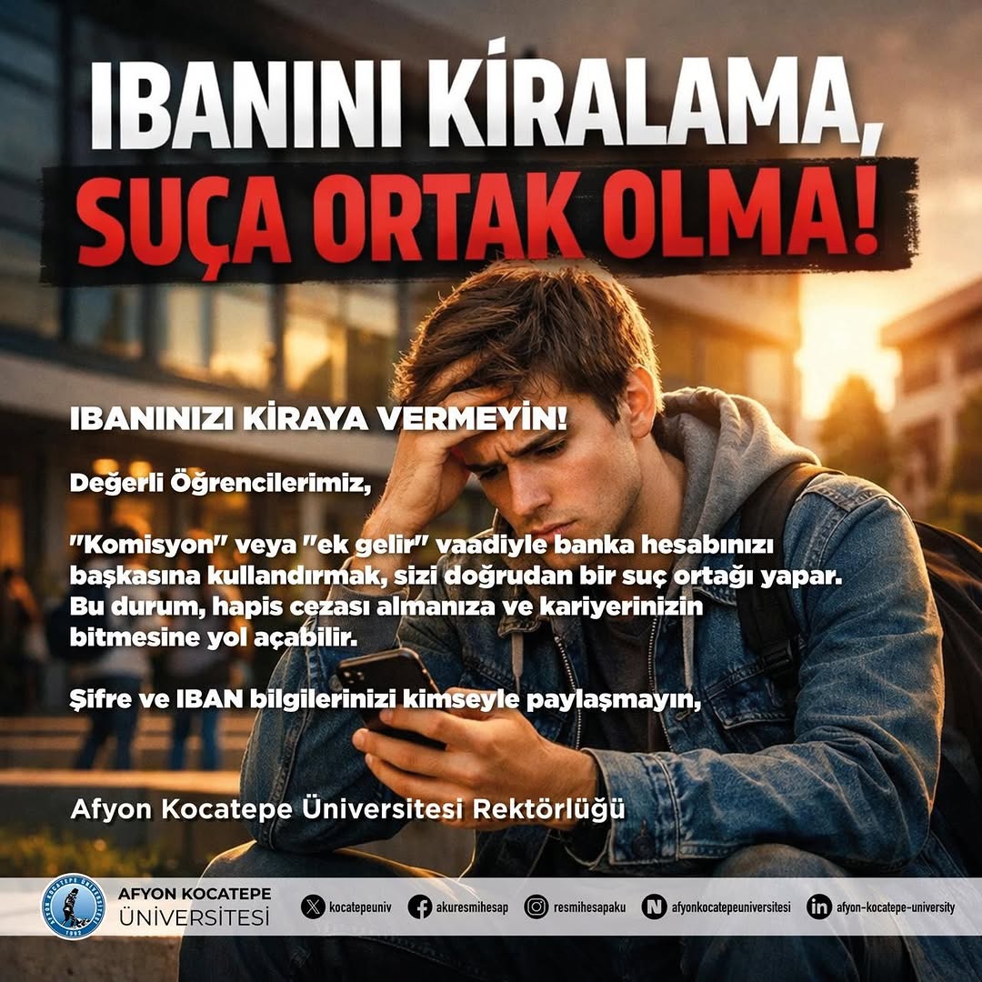 Afyon Kocatepe Üniversitesi'nin İBAN Dolandırıcılığı ve Su Çağrısına Dikkat Çeken Paylaşımı