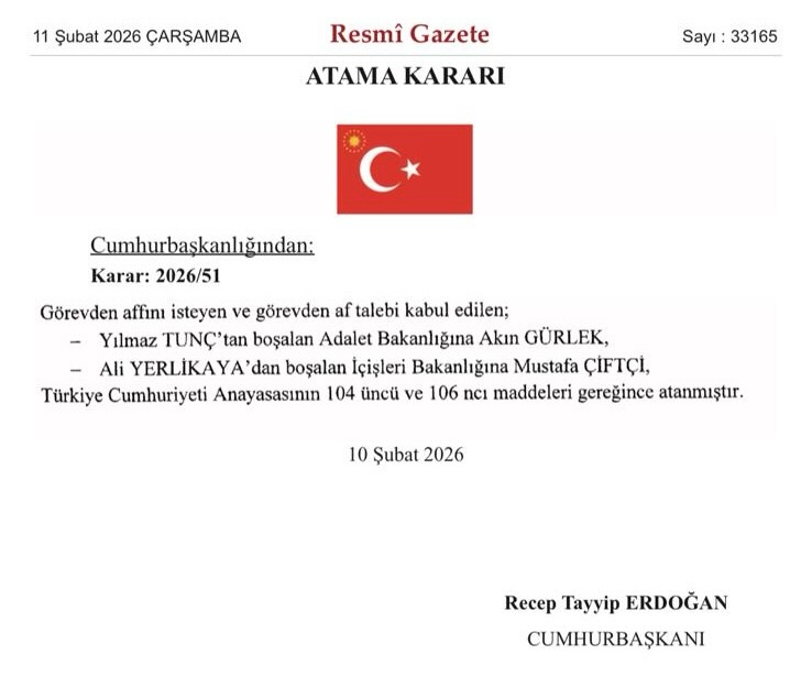 Cumhurbaşkanı Erdoğan'ın Atama Kararları