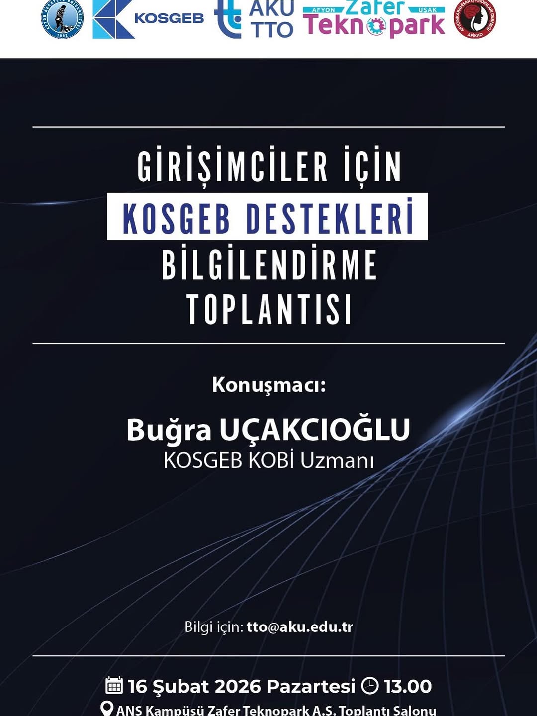 Afyon Kocatepe Üniversitesi'nden Girişimcilere KOSGEB Destekleri Semineri