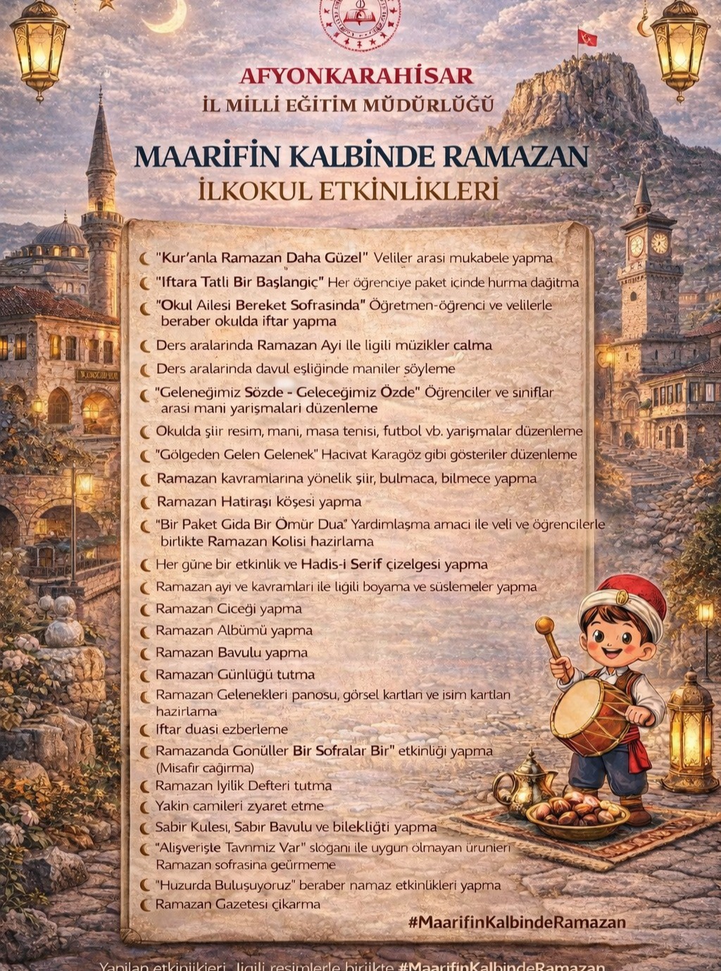 Afyonkarahisar İl Milli Eğitim Müdürlüğü'nden Ramazan Hazırlıkları