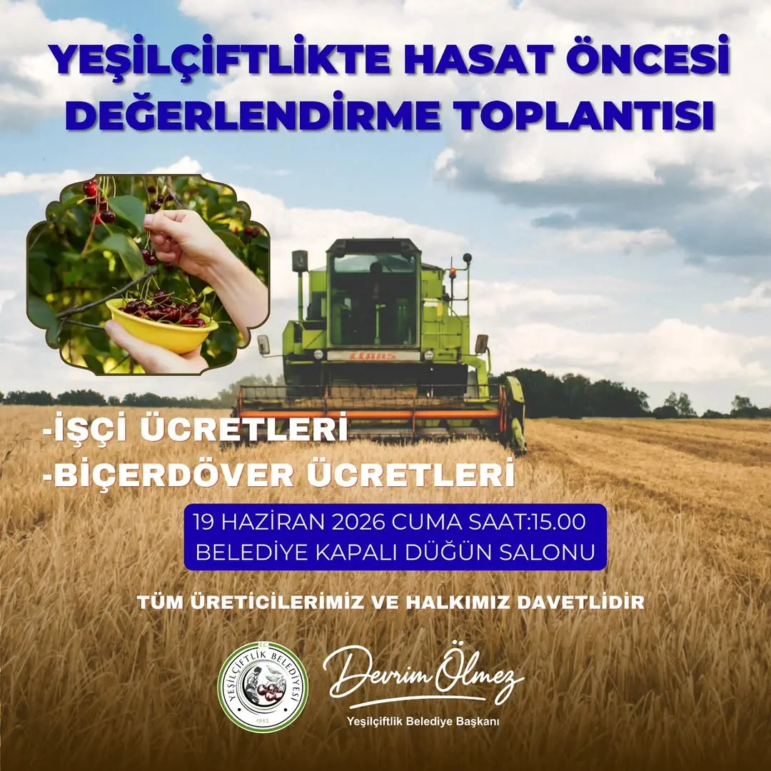 YeşilÇiftlik Belediye Başkanı Devrim Ölmez'den Önemli Toplantı Duyurusu